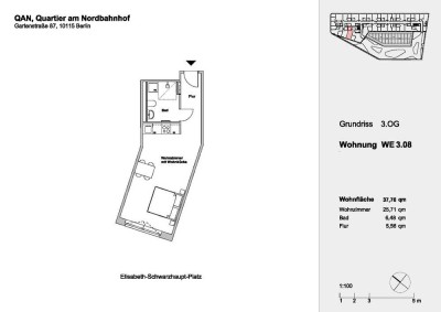 Schöne 1-Zimmer-Wohnung mit EBK und Anteil Terrasse