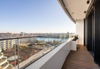 DANUBE FLATS II SEITLICHER BLICK RICHTUNG DONAU &amp; INNERE STADT II ca. 13m² BALKON II 7. STOCK II ERSTBEZUG II GARAGENPLATZ OPTIONAL II IDEAL ALS INVESTMENT
