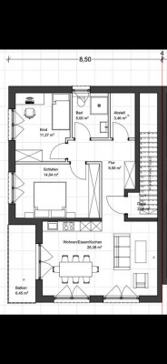 3-Zimmer-Neubauwohnung, 72 m², Erstbezug in Merenberg