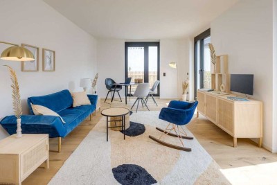 Stadtgeflüsster & Rückzugsort: Sonnige 3-Zimmer-Wohnung, großem Bad & schöner Terrasse