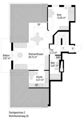 Schöne 3-ZKB-Wohnung im DS -Maisonette- mit Balkon in Mering