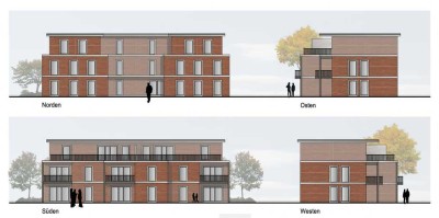 Zentrale 3-Zimmer-EG-Neubauwohnung mit Blick ins Grüne und eigenem Garten