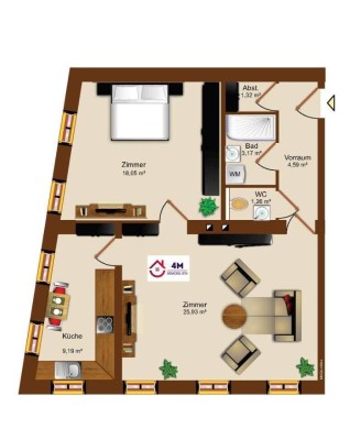 Schöngeschnitten 63,51m² Altbauwohnung – Schlüsselfertig &amp; Erstbezug nach Generalsanierung! FOTOS VON DER SCHLÜSSELFERTIGEN WOHNUNG FOLGEN!!!