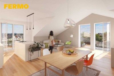 Attraktive Dachgeschosswohnung mit 2 Balkonen und Ausblick ins Grüne