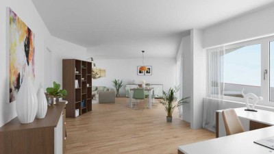 Weitblick in guter Lage, große Terrasse mit schöner Wohnung