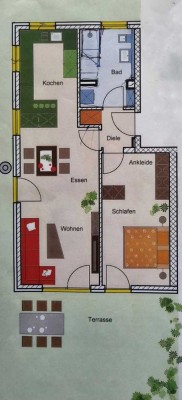 Schöne 2-Zimmerwohnung mit Garten in Dachau, ruhig und in zentraler Lag