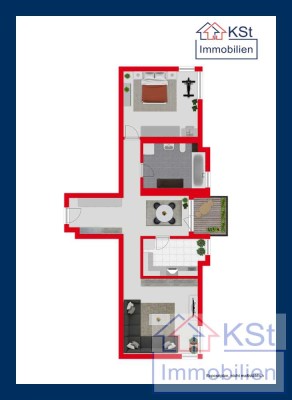 Sofort bezugsfrei! Interessante Dachgeschosswohnung mit Weitblick – hell, modern & zentral!