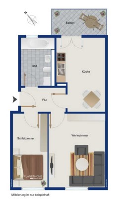 Gemütliche 2-Raumwohnung für Singles
