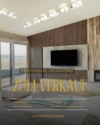Exklusives Penthouse mit Dachterrasse und Fernblick in naturnaher Lage bei Wiesbaden.
