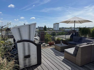Lichtdurchflutete Maisonettewohnung mit Dachterrasse & Loggia – Wohnen über den Dächern Hamburgs