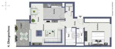 Großzügige 2-Zimmer-Wohnung mit Balkon, TG und vielen Extras