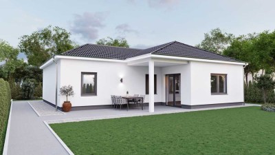 Wolfsanger: Schicker Winkelbungalow, Neubau, inkl. Bodenplatte, FBH, A+, PV, Lüftung