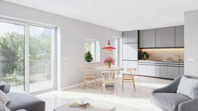 Helle 4 Zimmer mit Balkon, inkl. TG-Stellplatz, Fußbodenheizung, Rollläden, KfW 40