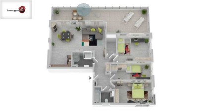 WOW 4 Zi.  Traum Penthouse Wohnung Neubau mit Dachterrasse in Top Wohnlage Bieber Nord