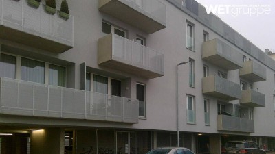 Geförderte Dachgeschoßwohnung mit großer Dachterrasse in Miete mit Kaufoption.