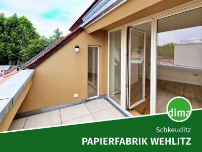 ERSTBEZUG sanierte Papierfabrik | DG-Whg. mit Südwest-Loggia, 2 Tageslicht-Bädern, AR, Keller u.v.m.