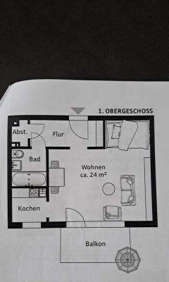 Geschmackvolle 1-Zimmer-Wohnung mit Balkon und Einbauküche in Dachau