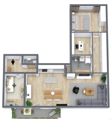 Helle Eigentumswohnung mit 3,5 Zimmer und Westbalkon im obersten Stock in 8020 Graz! Anlegerwohnung!