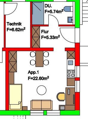 450 € - 24 m² - 1.0 Zi.