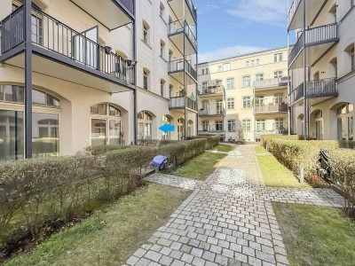 Bezugsfreie & stilvolle 2,5-Zi.-Whg. mit Terrasse  und Loggia in gepflegtem Gründerzeit-Ensemble