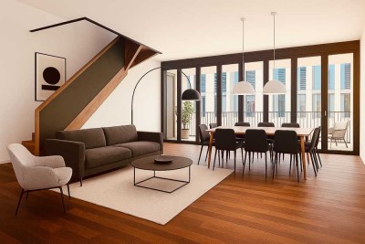 HANNOVER CITY Exklusive Maisonette-Wohnung: 2 Terrassen + Loggia, Aufzug i. d. Wohnung, EBK, TG ...