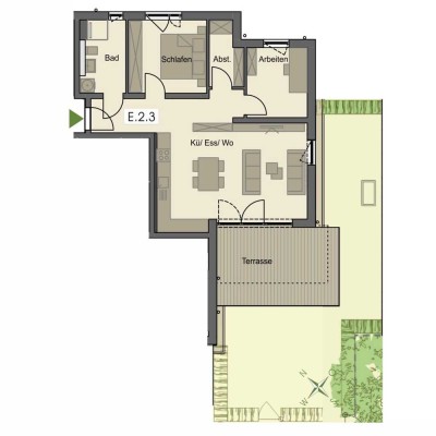 Exklusiver Erstbezug in Pfaffenhausen: Helle 3-Zimmer-Wohnung mit Terrasse und Garten