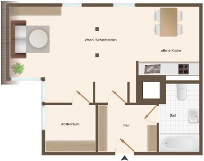 *Einbauküche* Sanierte & Möblierte 1 Zimmerwohnung in Top Lage