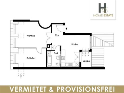 Schnucklige 2 Zi. -Dachgeschosswohnung -Provisionsfrei