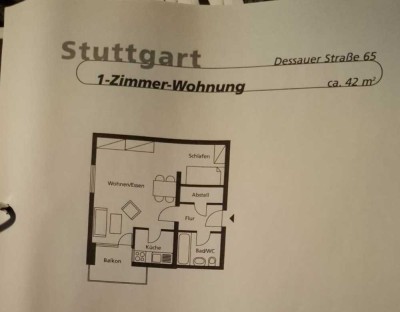 1 Zimmer WE 42 qm Stuttgart Cannstatt Hallschlag Dessauer Straße