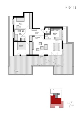 Exklusives Penthouse mit 3,5 Zimmern und Dachterrasse in Essingen