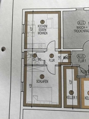 2-Zimmer-Souterrainwohnung in einem 7-Parteienhaus in Bühl-Weitenung