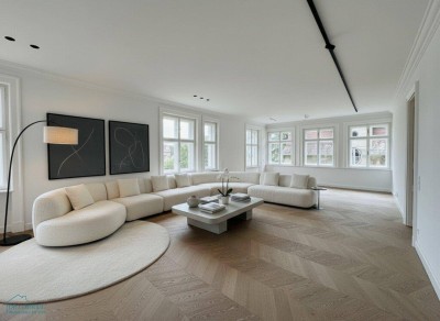 MODERNE WOHNUNG IN KOMPLETT RESTAURIERTER JAHRHUNDERTWENDEVILLA MIT TOLLEM BLICK - ERSTBEZUG