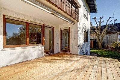 VERMIETUNG: Erdgeschosswohnung in Unterbrunn mit sonniger Holzterrasse - Frisch saniert!