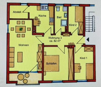 Helle und gepflegte 4-Zimmer-Wohnung mit Balkon