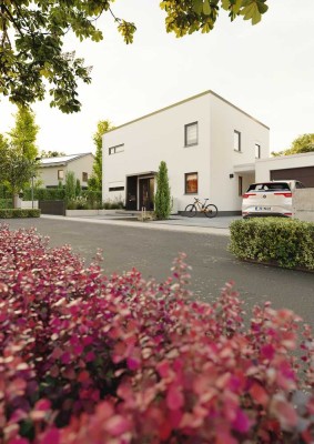 Attraktive Flachdach Doppelhaushälfte, Neubau, sehr Modern.
