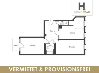 Dachgeschosswohnung mit Balkon & Provisionsfrei