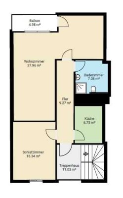 Dachgeschosswohnung in freistehendem Wohnhaus mit drei Wohnungen – ab Januar 2025 zu vermieten