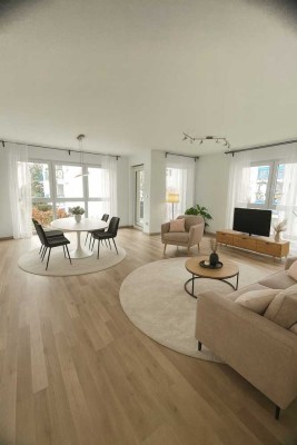 Moderne 4-Zimmer-Wohnung mit Balkon, Kamin, Doppelstellplatz & effizienter Energieversorgung