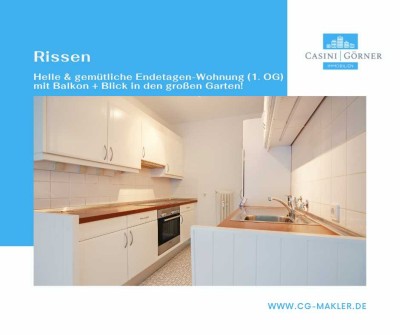 Helle und gemütliche Endetagen-Wohnung mit Balkon + Blick in den großen Garten!