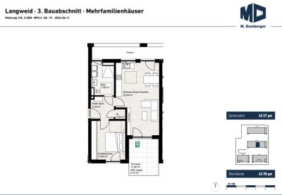 Moderne 2 -Zimmer-Wohnung mit Blick ins Grüne