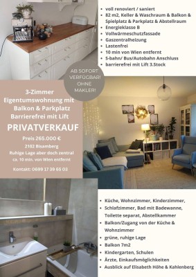 Elegante 3-Zimmer-Wohnung – Privatverkauf: Ihr neues Zuhause wartet!