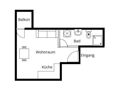 Charmante 1-Zimmer-Wohnung mit Balkon und Tiefgaragenstellplatz in zentraler Lage von Sindelfingen