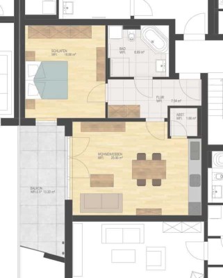 Geschmackvolle 2-Zimmer-Hochparterre-Wohnung mit geh. Innenausstattung mit Balkon in Waldkraiburg