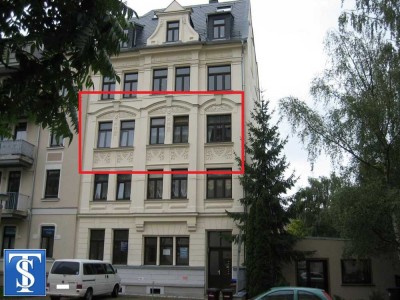 vermietete 3-Zimmer-ETW im 2. OG mit Balkon in Denkmalschutzobjekt in Plauen (Westend / Sternplatz)