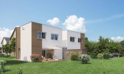 Modernes Tiny House mit beheiztem Keller und Carport