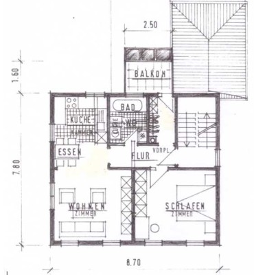 Gepflegte 2-Raum-Wohnung mit Balkon und Einbauküche in Stuttgart-Wangen