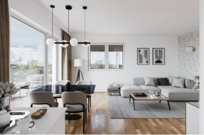 2-Zi-Dachgeschosswohnung mit SW-Terrasse und 2 Tiefgaragenplätze