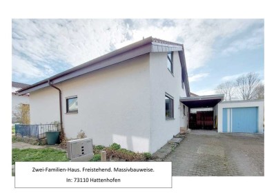 Sofort verfügbares freistehendes 2 Familienhaus mit Garten in Hattenhofen !