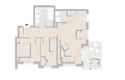 3 Zimmer Geschosswohnung mit Terrasse