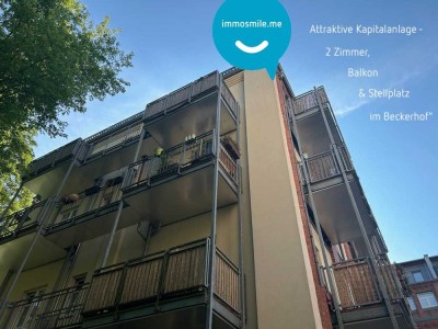 Eigentumswohnung • vermietet • Balkon • Beckerhof • 2-Zimmer •Stellplatz • zum Kauf